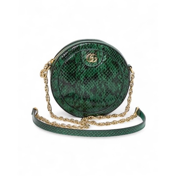Gucci Round Gg Marmont Green Python - vintage - Picture 1 of 1